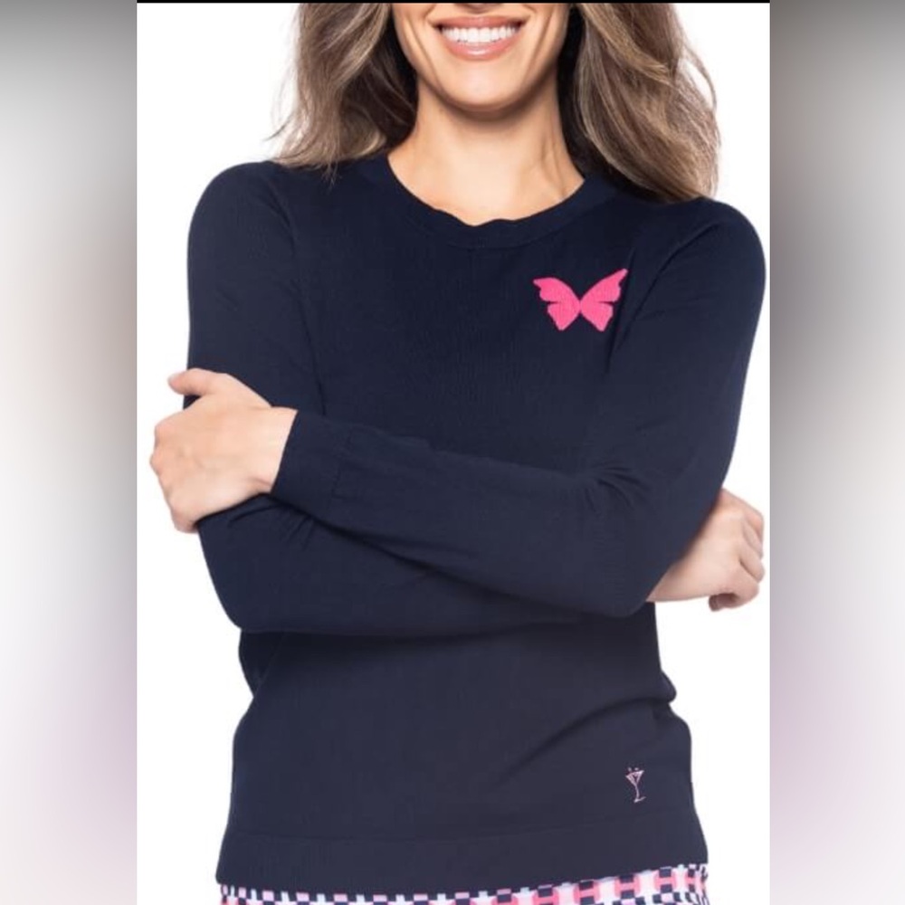 Navy Golftini Butterfly Sweater Sz M